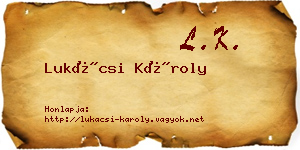 Lukácsi Károly névjegykártya